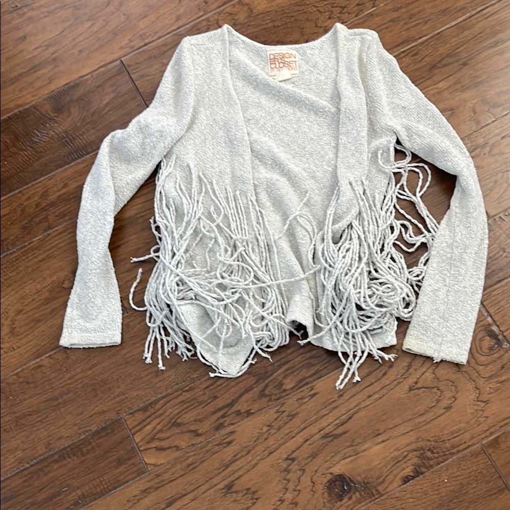 Billabong Gray Cardigan with Fringe Detail